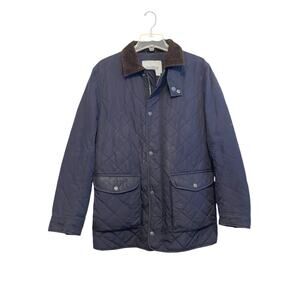 Haverdale Quilted‎ Banker Coat Men Size Medium Navy Blue Technical Outdoor